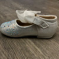 Jolene Silver Ribbon Flats with Diamonds