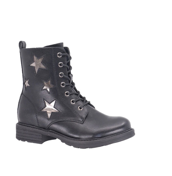 Taxi Girl Black Boots with Stars