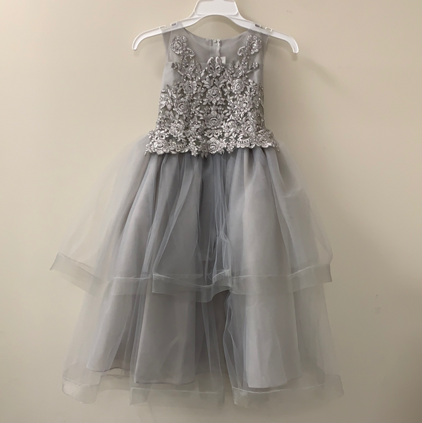 Jolene Grey Dress with Crinoline and Lace