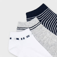 Mayoral Grey Striped Socks 3 Pack
